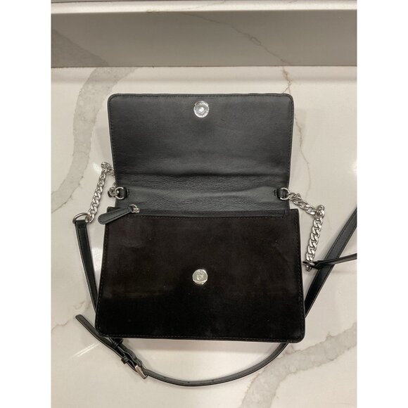 MICHAEL KORS Black Suede & Leather Brooklyn Grommet Crossbody Bag - Picture 6 of 8